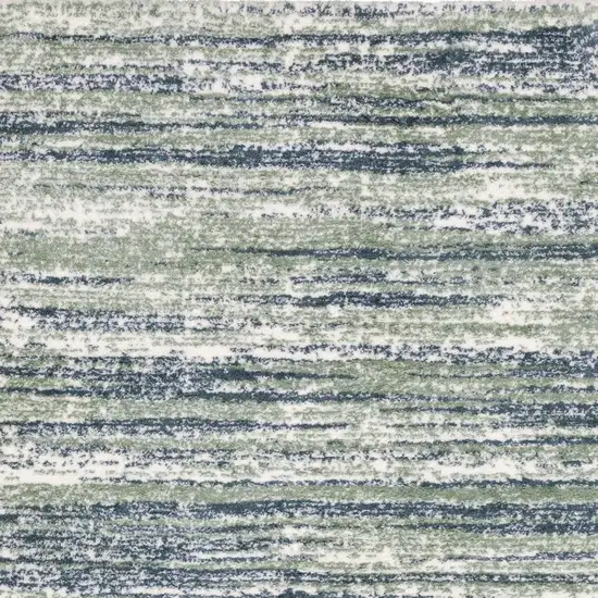 Blue And Green Striped Distressed Area Rug Photo 6