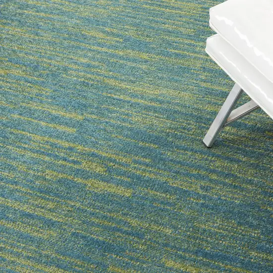 Blue And Green Striped Non Skid Indoor Outdoor Area Rug Photo 7