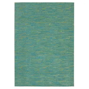 Photo of Blue And Green Striped Non Skid Indoor Outdoor Area Rug