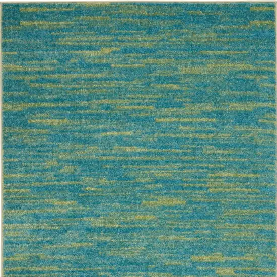 Blue And Green Striped Non Skid Indoor Outdoor Area Rug Photo 4