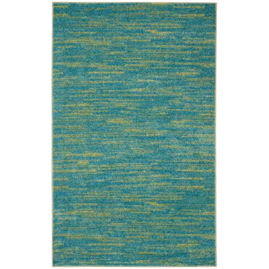 Blue And Green Striped Non Skid Indoor Outdoor Area Rug Photo 3