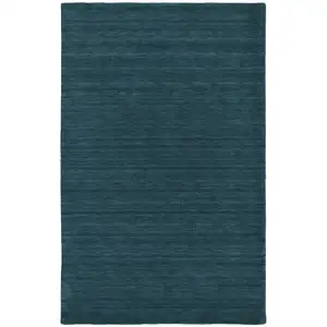 Photo of Blue And Green Wool Hand Woven Stain Resistant Area Rug