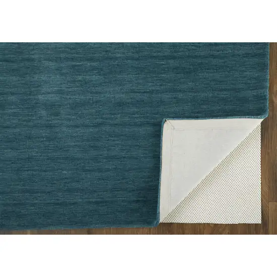 Blue And Green Wool Hand Woven Stain Resistant Area Rug Photo 4