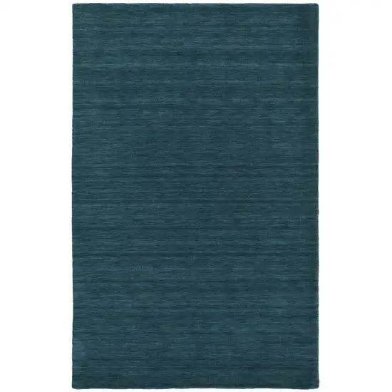 Blue And Green Wool Hand Woven Stain Resistant Area Rug Photo 1