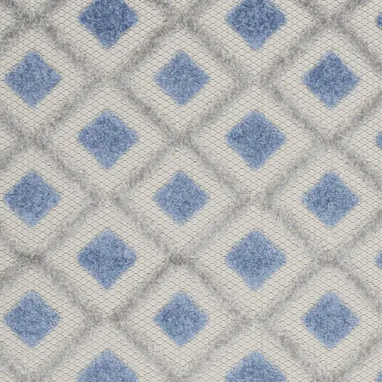 Blue And Grey Gingham Non Skid Indoor Outdoor Area Rug Photo 7