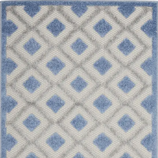 Blue And Grey Gingham Non Skid Indoor Outdoor Area Rug Photo 4