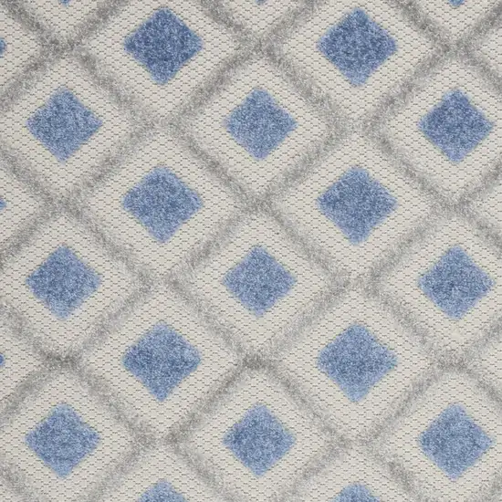 Blue And Grey Gingham Non Skid Indoor Outdoor Area Rug Photo 3