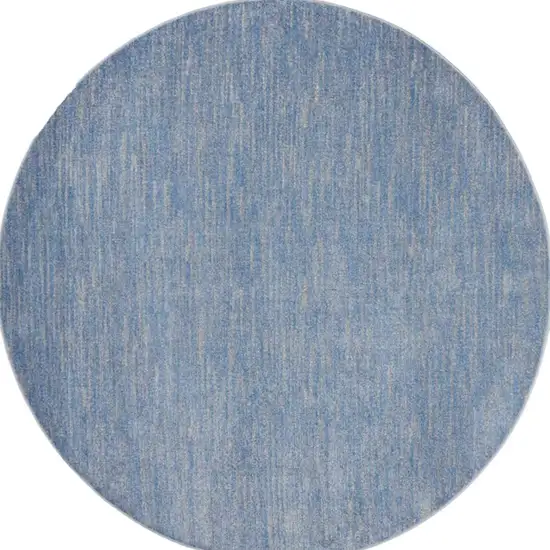 Blue And Grey Round Striped Non Skid Indoor Outdoor Area Rug Photo 4