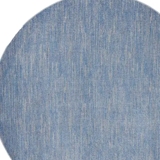 Blue And Grey Round Striped Non Skid Indoor Outdoor Area Rug Photo 5
