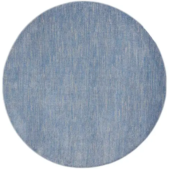 Blue And Grey Round Striped Non Skid Indoor Outdoor Area Rug Photo 3
