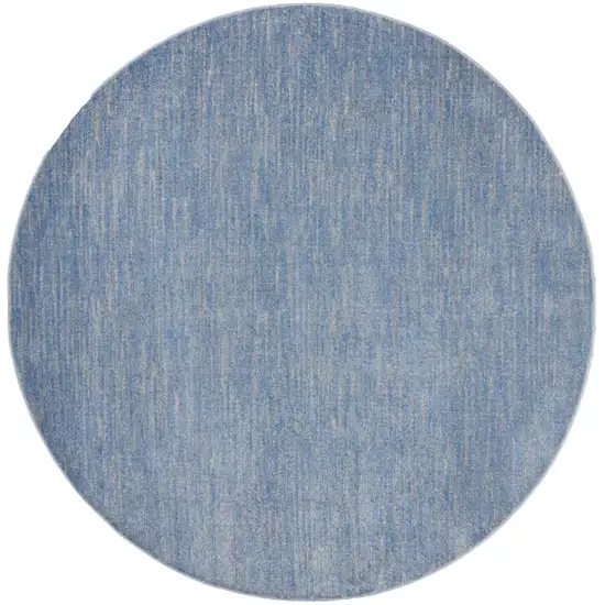 Blue And Grey Round Striped Non Skid Indoor Outdoor Area Rug Photo 1