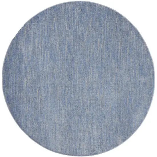 Blue And Grey Round Striped Non Skid Indoor Outdoor Area Rug Photo 4