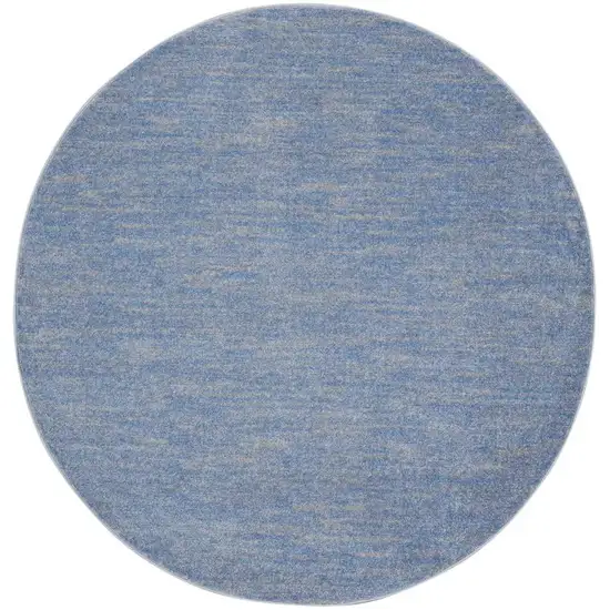 Blue And Grey Round Striped Non Skid Indoor Outdoor Area Rug Photo 3