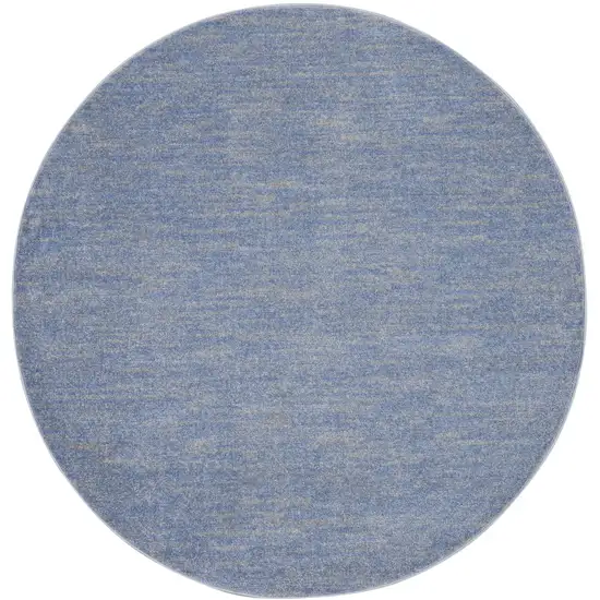 Blue And Grey Round Striped Non Skid Indoor Outdoor Area Rug Photo 4