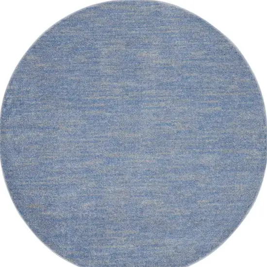 Blue And Grey Round Striped Non Skid Indoor Outdoor Area Rug Photo 4