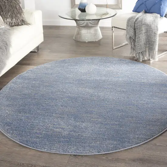 Blue And Grey Round Striped Non Skid Indoor Outdoor Area Rug Photo 8