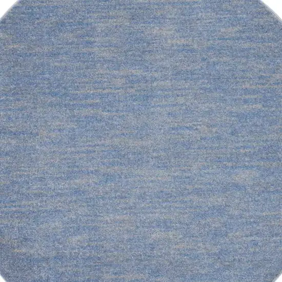 Blue And Grey Round Striped Non Skid Indoor Outdoor Area Rug Photo 5