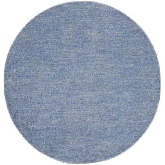 Blue And Grey Round Striped Non Skid Indoor Outdoor Area Rug Photo 1