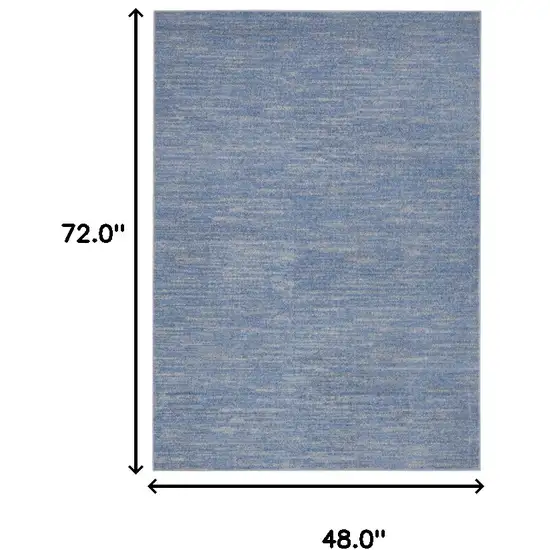 Blue And Grey Striped Non Skid Indoor Outdoor Area Rug Photo 6