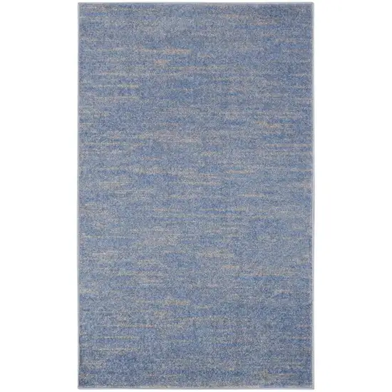 Blue And Grey Striped Non Skid Indoor Outdoor Area Rug Photo 3