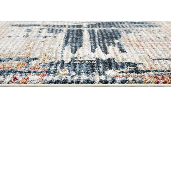 Blue And Ivory Abstract Area Rug Photo 9