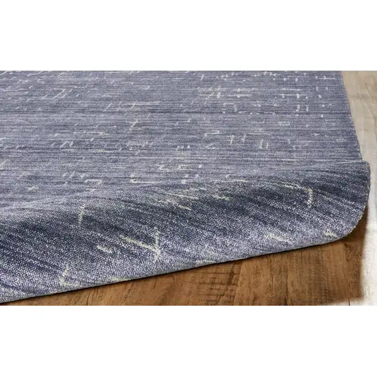 Blue And Ivory Abstract Hand Woven Area Rug Photo 3