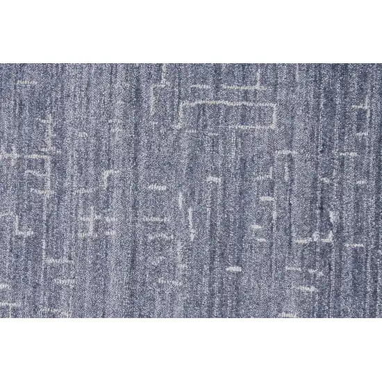 Blue And Ivory Abstract Hand Woven Area Rug Photo 9