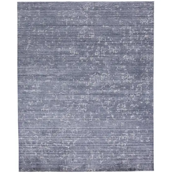 Blue And Ivory Abstract Hand Woven Area Rug Photo 1