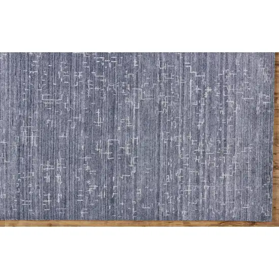 Blue And Ivory Abstract Hand Woven Area Rug Photo 9