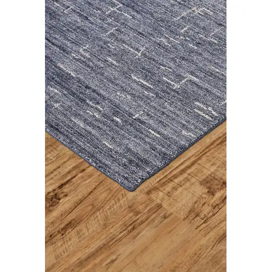 Blue And Ivory Abstract Hand Woven Area Rug Photo 4