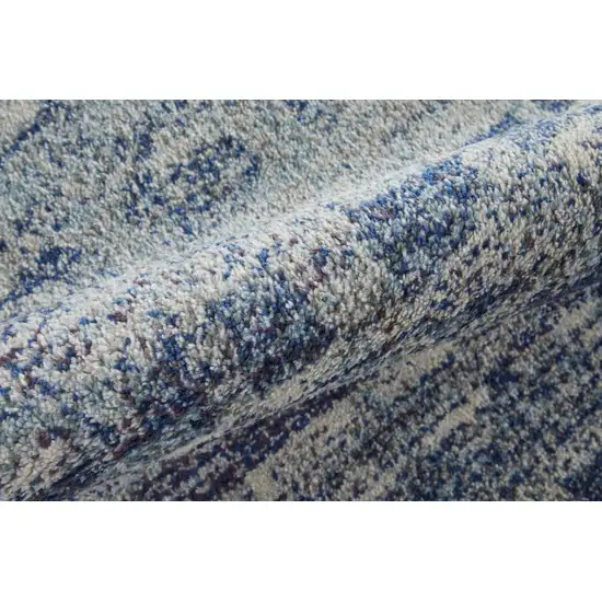 Blue And Ivory Abstract Power Loom Stain Resistant Area Rug Photo 9