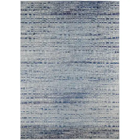 Blue And Ivory Abstract Power Loom Stain Resistant Area Rug Photo 1