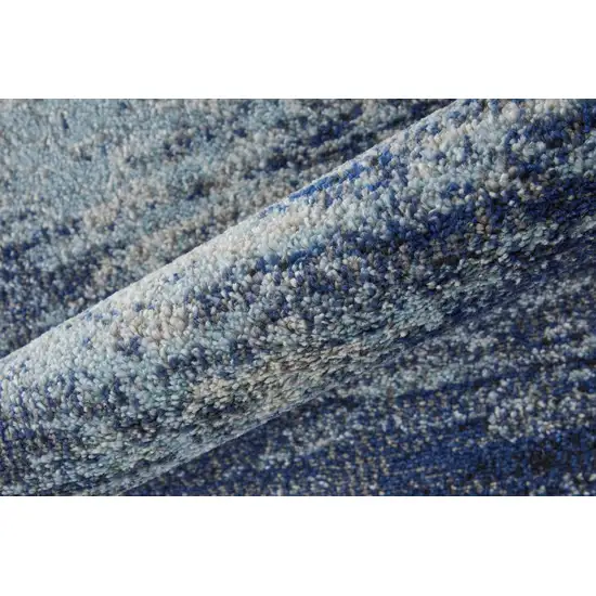 Blue And Ivory Abstract Power Loom Stain Resistant Area Rug Photo 9