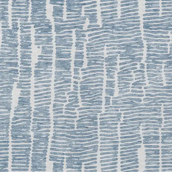 Blue And Ivory Abstract Washable Indoor Outdoor Area Rug Photo 6