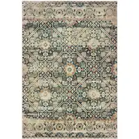 Photo of Blue And Ivory Geometric Distressed Area Rug