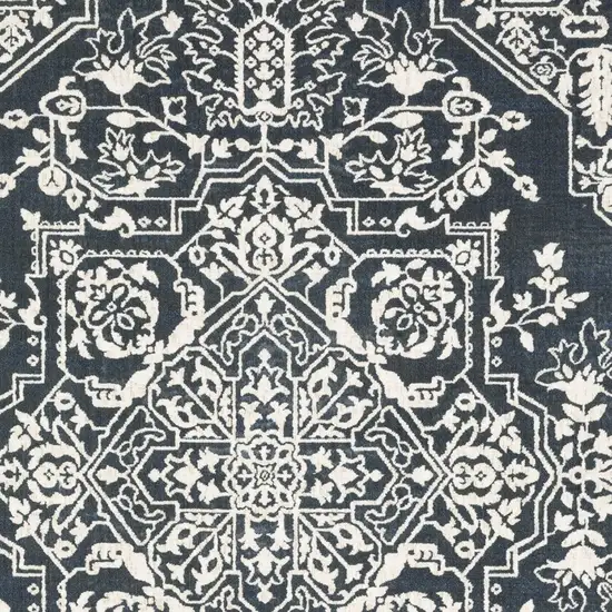 Blue And Ivory Oriental Area Rug Photo 6