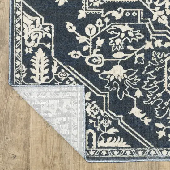 Blue And Ivory Oriental Area Rug Photo 9