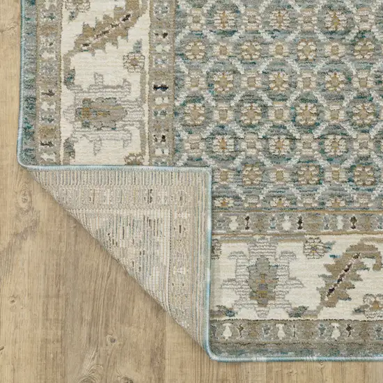 Blue And Ivory Oriental Area Rug Photo 6