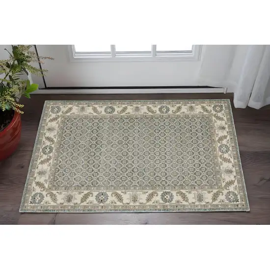 Blue And Ivory Oriental Area Rug Photo 1