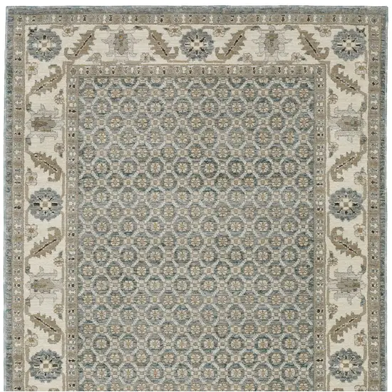 Blue And Ivory Oriental Area Rug Photo 9