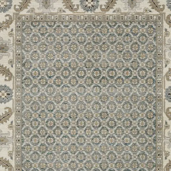 Blue And Ivory Oriental Area Rug Photo 8