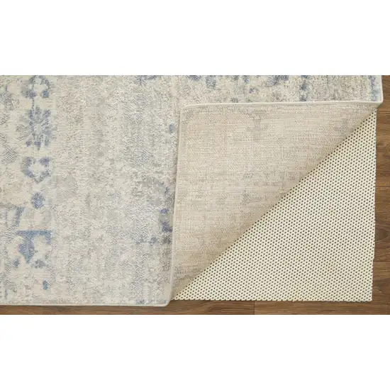 Blue And Ivory Power Loom Distressed Area Rug Photo 3