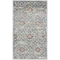 Photo of Blue And Ivory Southwestern Power Loom Non Skid Area Rug