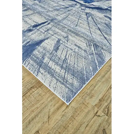 Blue And Ivory Stain Resistant Area Rug Photo 3