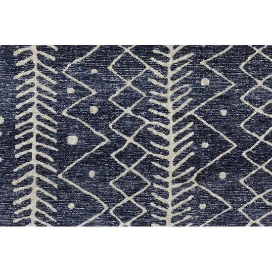 Blue And Ivory Striped Stain Resistant Area Rug Photo 8