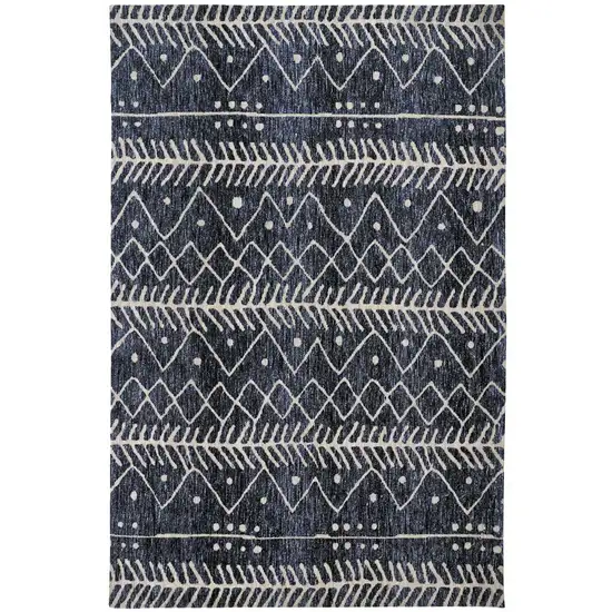 Blue And Ivory Striped Stain Resistant Area Rug Photo 1