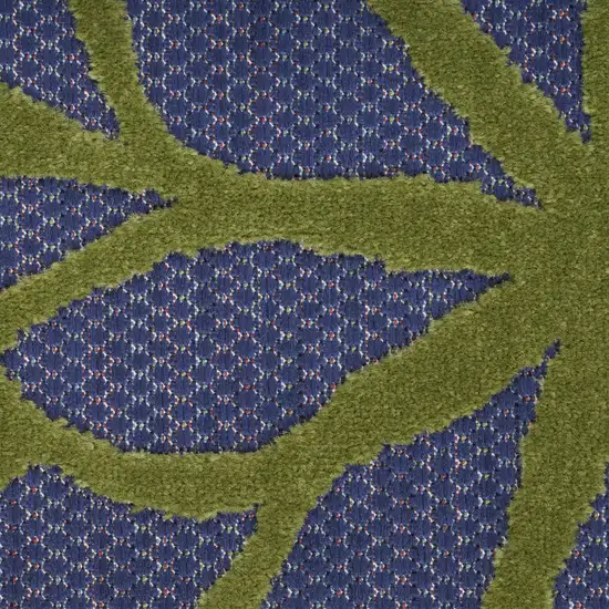 Blue And Orange Floral Power Loom Area Rug Photo 4