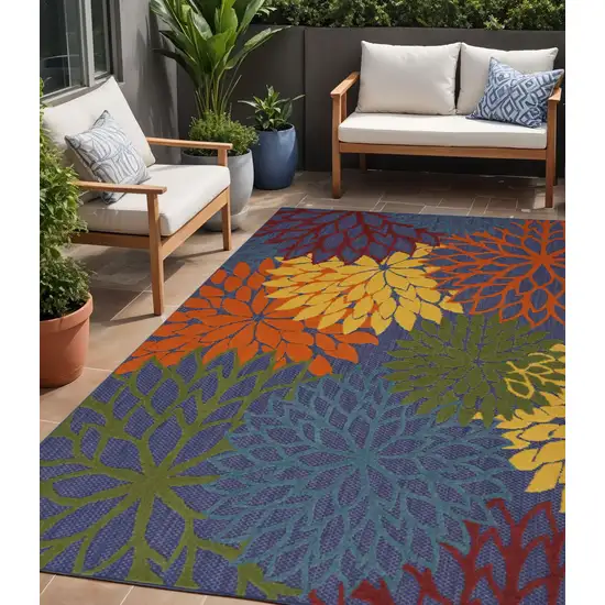 Blue Yellow and Green Indoor Outdoor Area Rug Photo 1