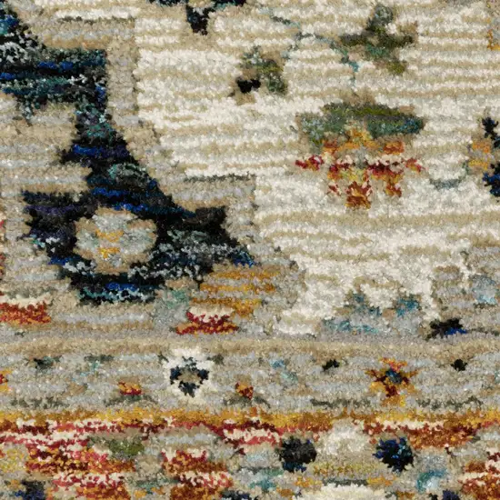 Blue And Orange Medallion Area Rug Photo 7