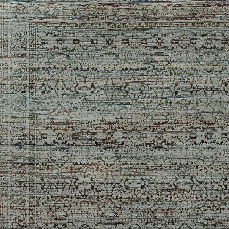 Blue And Purple Oriental Power Loom Stain Resistant Area Rug Photo 3